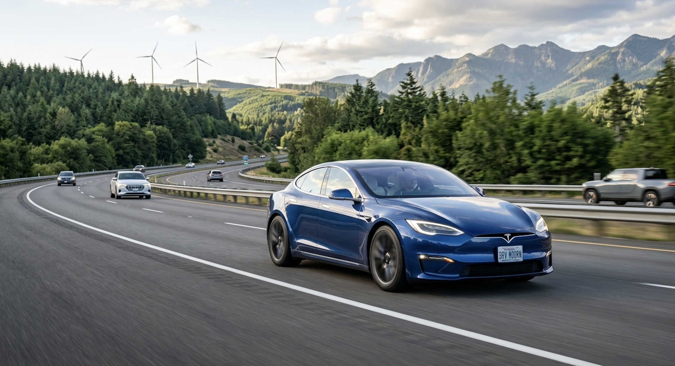 Modern Vehicle on road